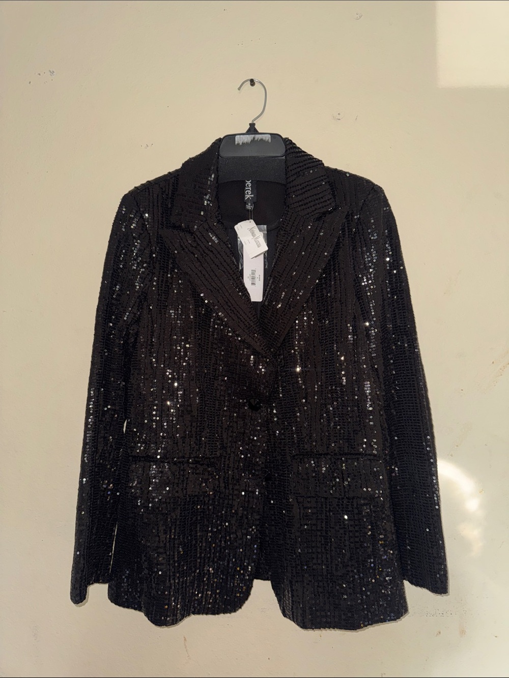 berek Black Sequin Blazer Jacket